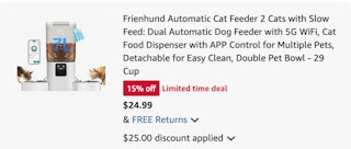 pet feeder Amazon receipt