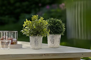 artificial plant on patio table