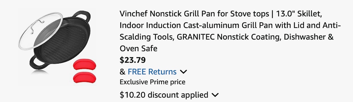 Grill pan Amazon receipt