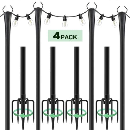 String Light Poles 4-Pack