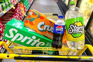 soda in shopping cart