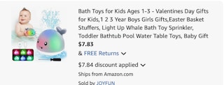 bath toy Amazon receipt