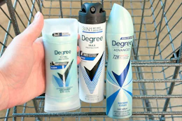 degree deodorant in a shopping cart