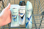 degree deodorant in a shopping cart