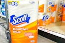 scott toilet paper in store floor