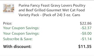 Fancy feast Amazon receipt