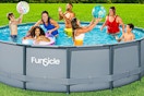Lifestyle image of the FunSicle being used outdoors by 7 people