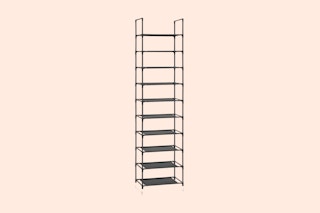 a metal shoe rack