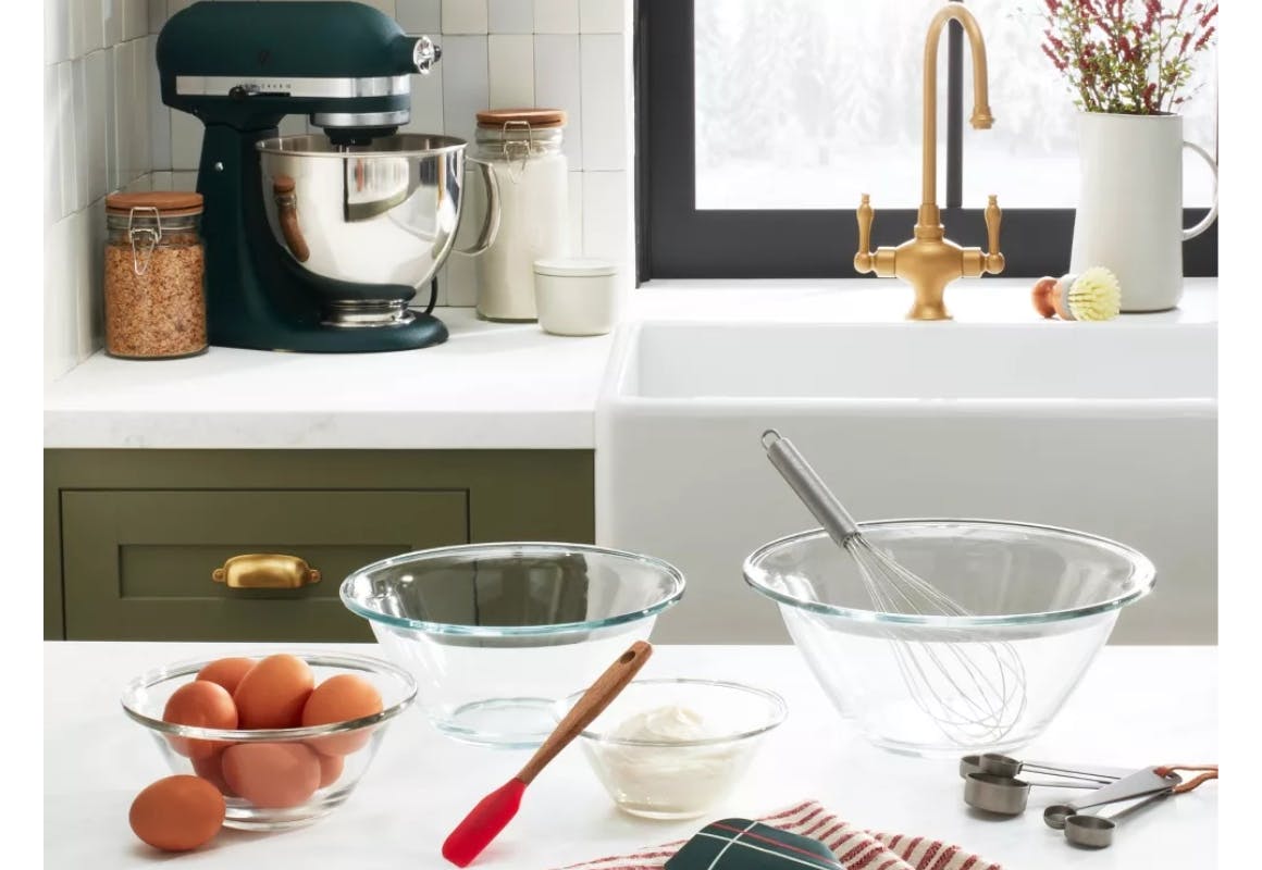 Magnolia Glass Mixing Bowl Set