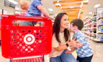 a mom shopping at Target with her kids