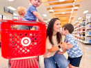 a mom shopping at Target with her kids