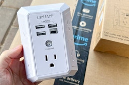 Multi-Plug Surge Protector, Only $10 on Amazon card image