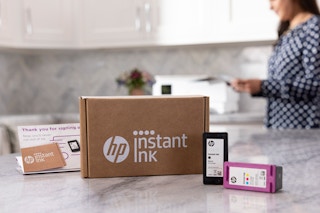 a HP instant ink subscription on a kitchen island 