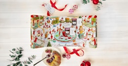 a Bonne Maman advent calendar opened up on a table