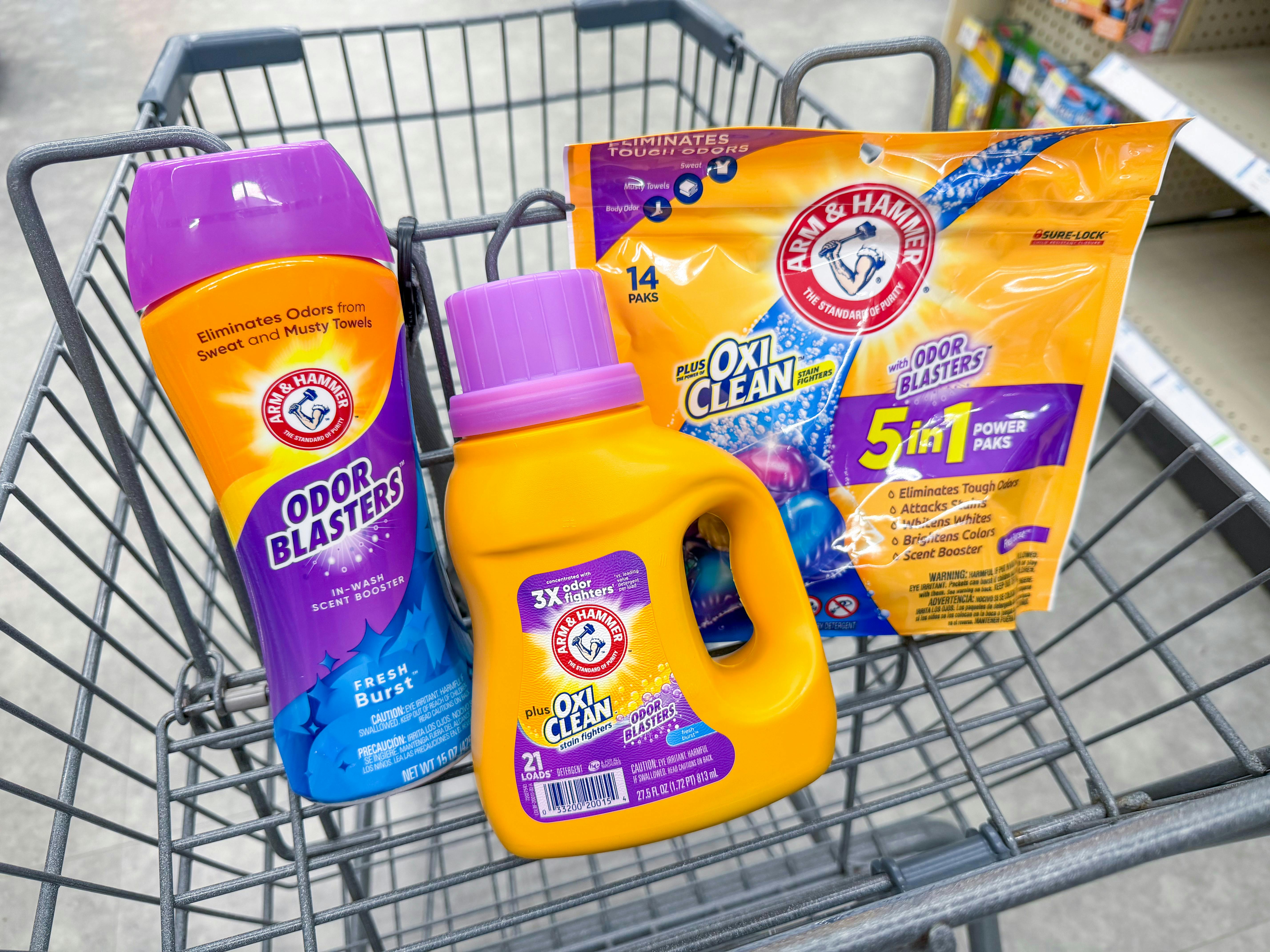 arm & hammer laundry care items in walgreens cart