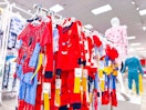 toddler pajama sets sitting on a target shelf