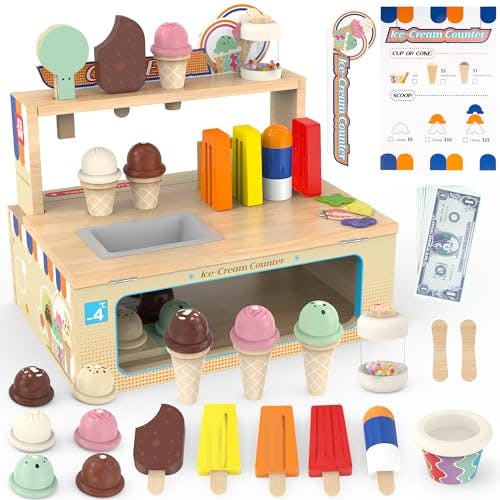 Kids' Wooden Ice Cream Toy Set