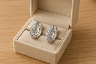 a pair of diamond earrings from SuperJeweler