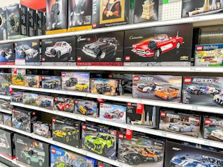 legos sitting on target shelves