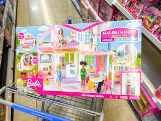 Barbie Malibu dollhouse in a Walmart cart