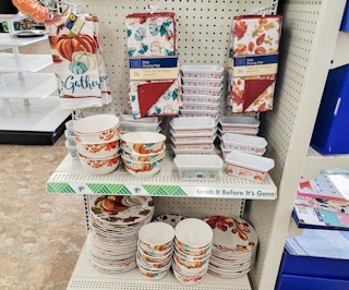 fall dishes & kitchen linens at dollar tree