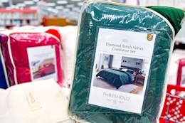 Threshold Queen Velvet Comforter Sets, Only $28.02 at Target (Reg. $59) card image