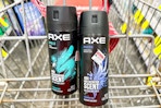 2 axe body sprays in a cart