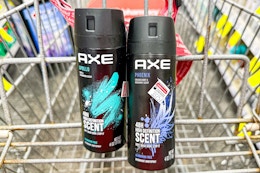 2 axe body sprays in a cart