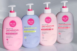 Eos body lotion lined up