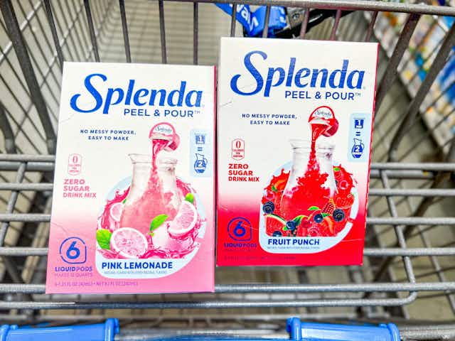 Score a 6-Count of Splenda Peel & Pour Drink Mix for $2.98 at Walmart card image