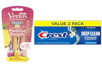 2 Gillette Venus Razors and 2 Crest Toothpastes