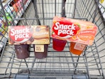 snack pack pudding and gelatin cups in walgreens cart