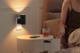 LED Night Light Plug-In being used by bed