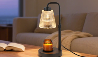 a candle warmer lamp on a table