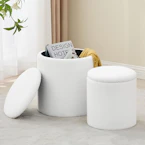 Round Storage Ottoman 2-Pack