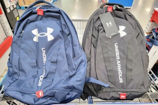under armour backpacks in a cart
