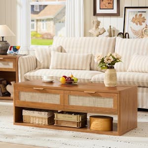 Farmhouse Rattan Coffee Table