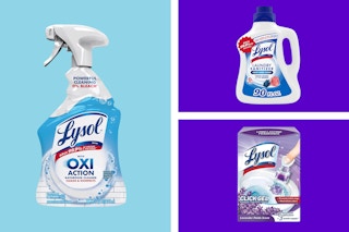 Lysol products in a collage