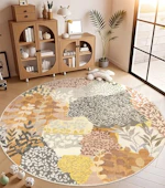 Round Floral Area Rug