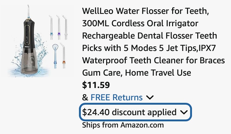 WellLeo Water Flosser for Teeth, 300ML Cordless Oral Irrigator Rechargeable Dental Flosser