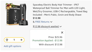 body hair trimmer Amazon receipt