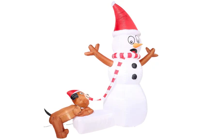 Inflatable Snowman and Dog