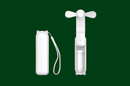 a fan on a green background