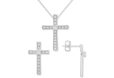 Diamond Cross Jewelry Set