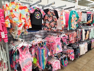 Girls' Swimwear area at Walmart