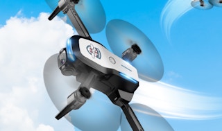 a camera drone in the air