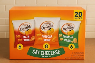 Goldfish box Say Cheese on KCL template