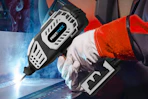 person using welding gun