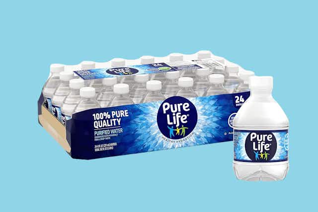 Pure Life 24-Count 8-Ounce Bottled Water, as Low as $3.40 on Amazon card image