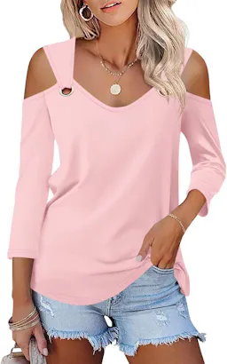 Women's V-Neck Cold Shoulder Top